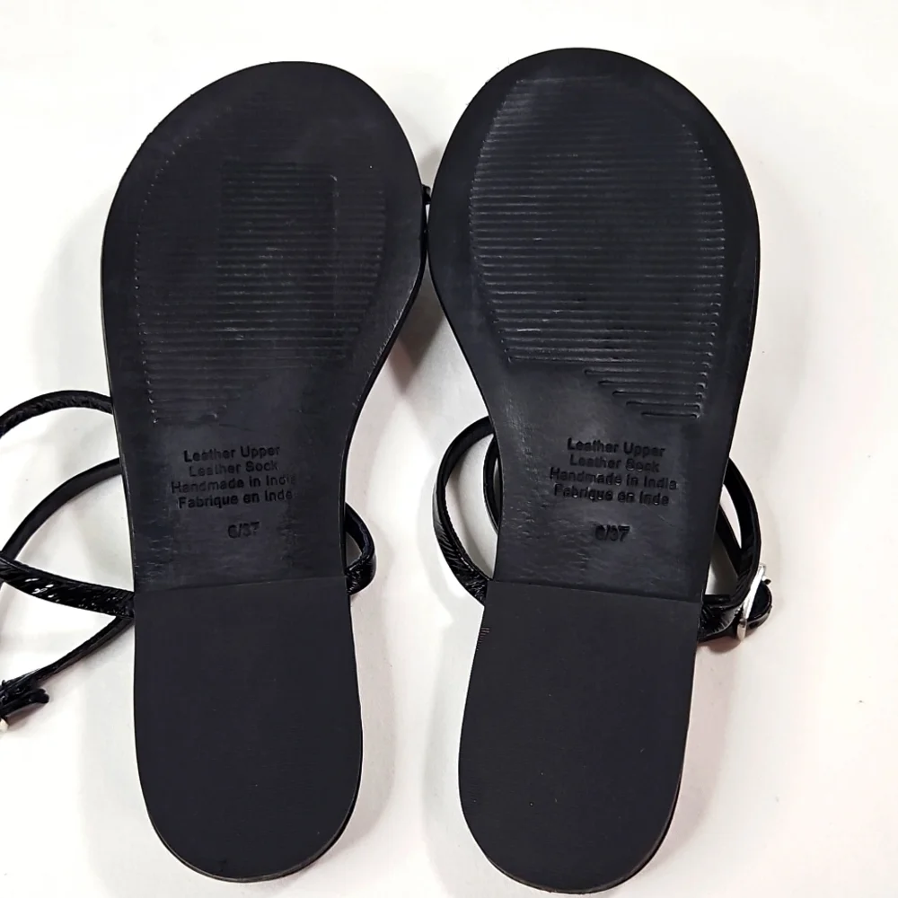 Jeffrey Campbell Black LLC FLAT TOE RING Sandals Size 6 NWT